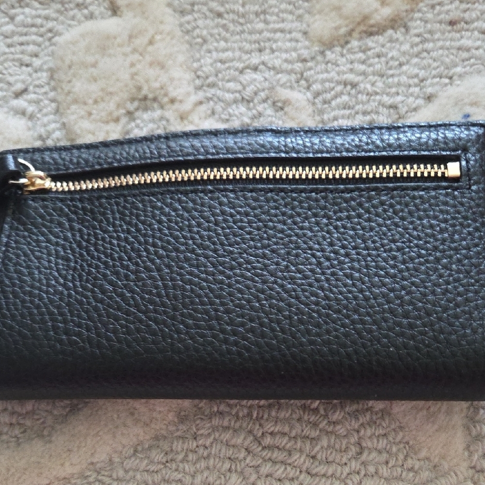 Kate Spade Black Leather Wallet with Gold Logo - Picture 3 of 3